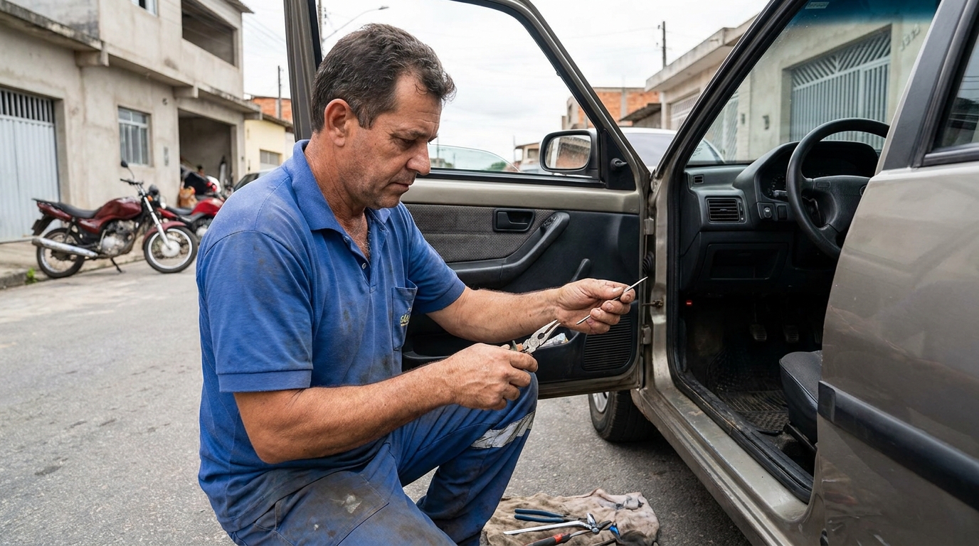 Chave partida na ignição no Barro Preto, Belo Horizonte‑MG