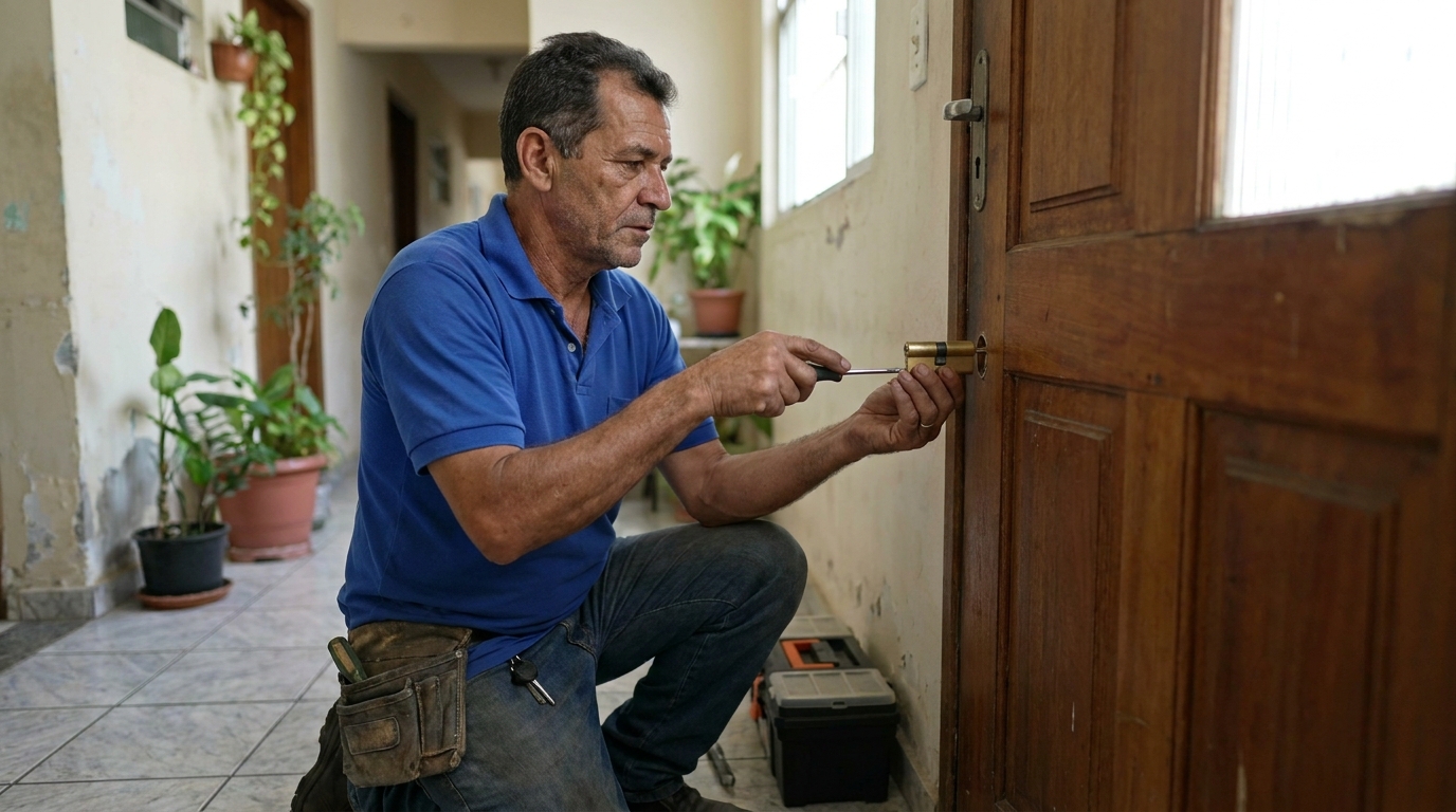 Troca de Miolo Chave Residencial no Jardim Guaciara, Taboão da Serra‑SP